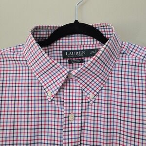 Lauren Ralph Lauren Mens 17.5 36/37 Classic Fit Non Iron Tattersall Shirt
